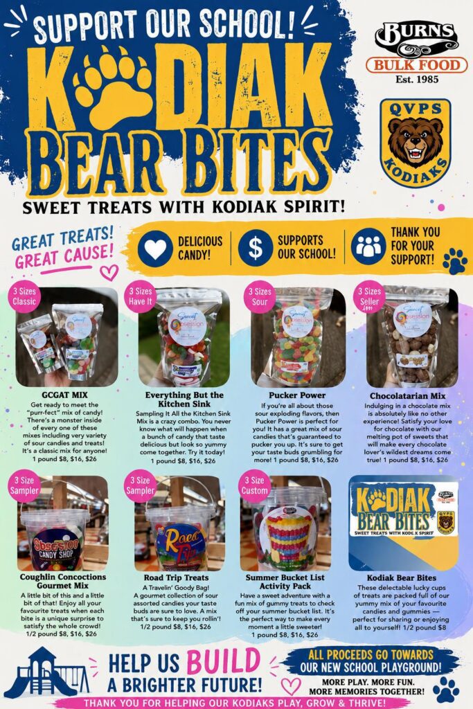 Candy Flyer with varied pictures of different types of candy for sale